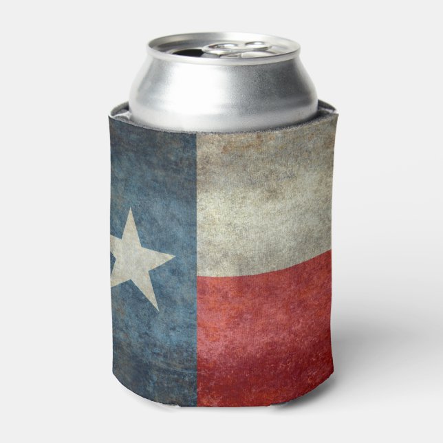 Texas state flag vintage retro style Can Cooler (Can Front)