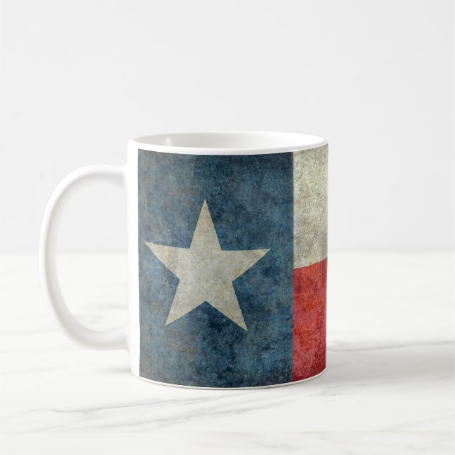 Texas state flag vintage retro style coffee mug (Left)