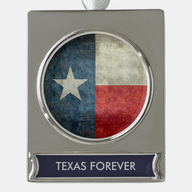 Texas state flag vintage retro style ornament (Front)