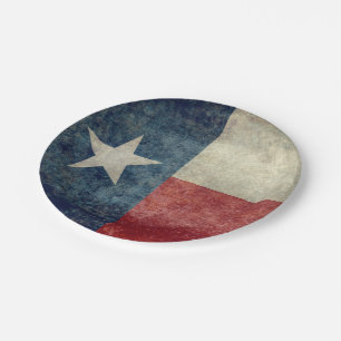 Texas state flag vintage retro style Paper Plates
