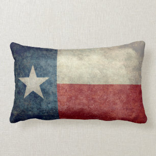 Texas state flag, Vintage retro style pillow