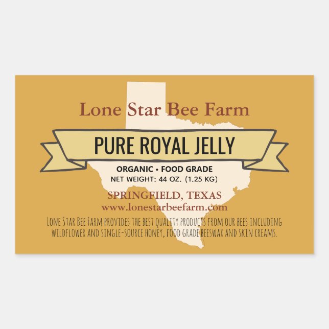 Texas State Honey Product Rectangle Stickers (Front)
