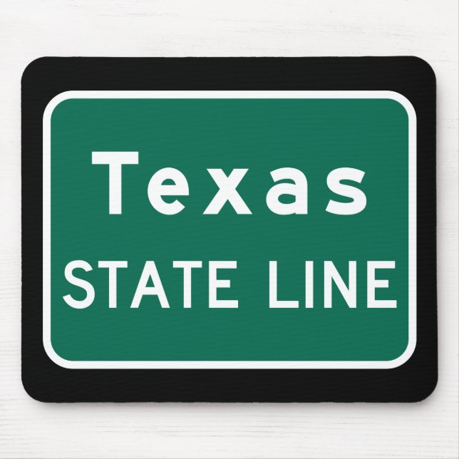 Texas State Line Road Sign Mouse Mat (Front)