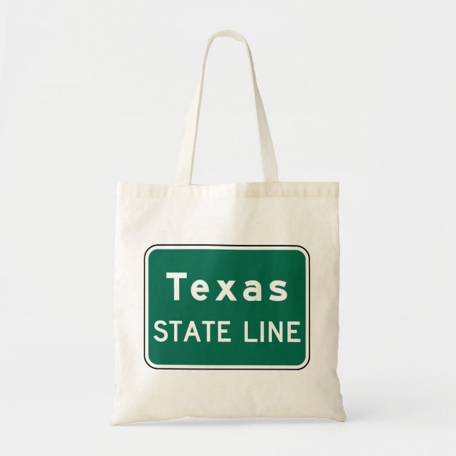 Texas State Line Road Sign Tote Bag (Front)