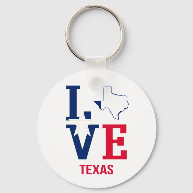 Texas State Love USA Key Ring (Front)