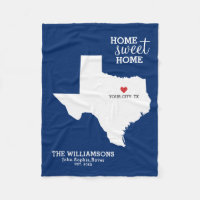 Texas State Map Custom Names, City, Date, Colour