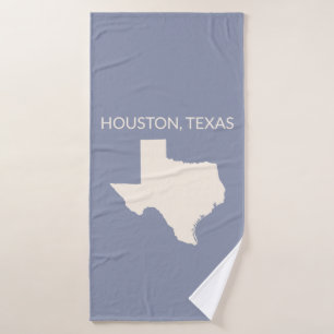 Texas State Map Home Decor Bath Towel Set