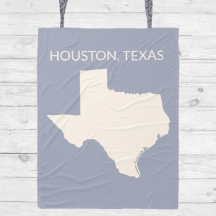 Texas State Map Home Decor Fleece Blanket