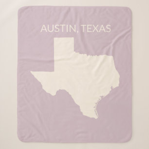 Texas State Map Home Decor Sherpa Blanket