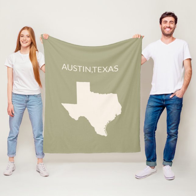 Texas State Map Home Decor  Sherpa Blanket (In Situ)