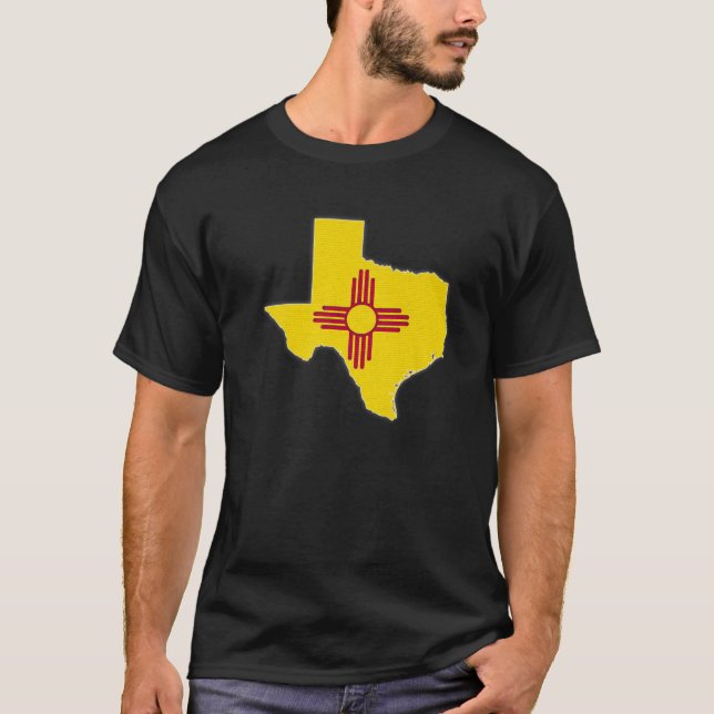 TEXAS STATE MAP NEW MEXICO NM Flag Roots Men Women T-Shirt (Front)