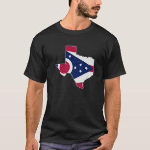 TEXAS STATE MAP OHIO OH Flag Roots Men Women Gift T-Shirt