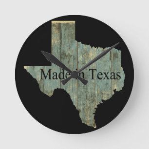 Texas State Map Rugged Lumber Wall Clock