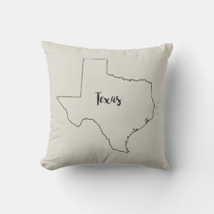 Texas State Map Throw Pillow