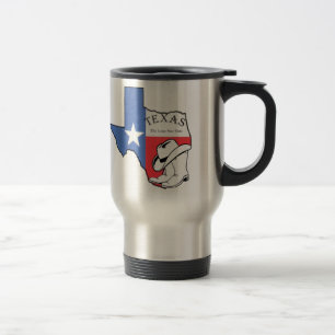 Texas State Map with Star, Boots, Hat Aluminium Mu Travel Mug
