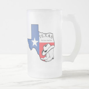 Texas State Map with Star, Boots, Hat Frosted Mug
