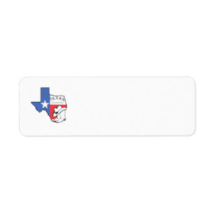 Texas State Map with Star, Boots & Hat Label