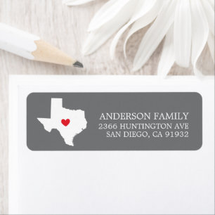 Texas State   New Home Return Address Label