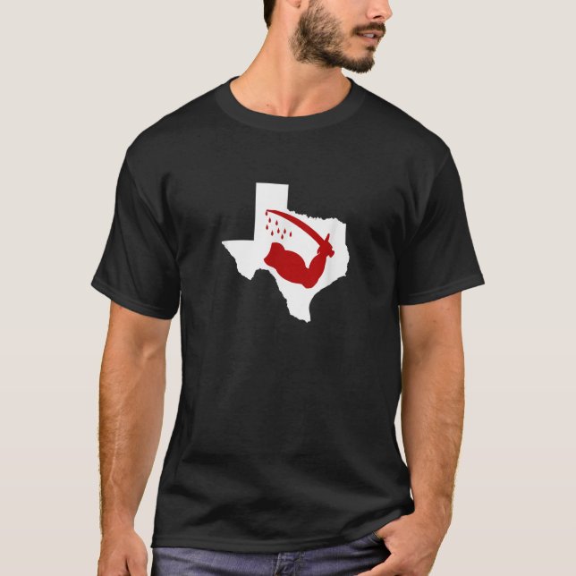 Texas State Outline Bloody Arm Goliad Flag 1836 T  T-Shirt (Front)