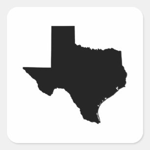 Texas State Outline Square Sticker