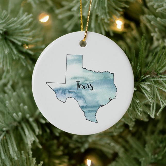 Texas State Painting Illustration Ornament (Tree)