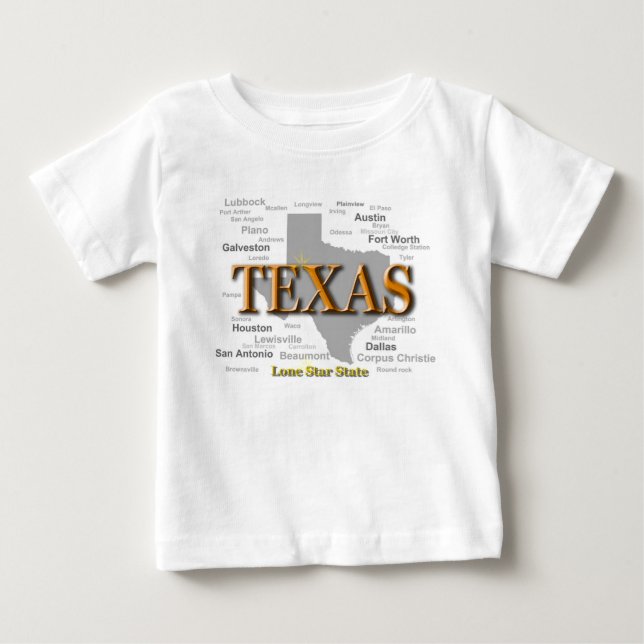 Texas State Pride Map Silhouette Baby T-Shirt (Front)