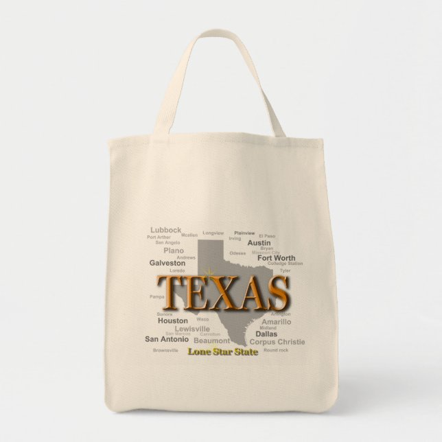 Texas State Pride Map Silhouette Tote Bag (Front)