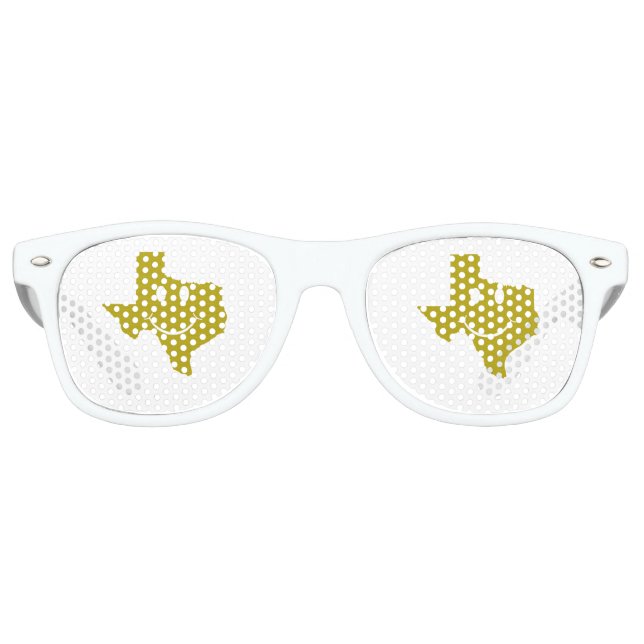 Texas State Shape Face Retro Sunglasses (Front)
