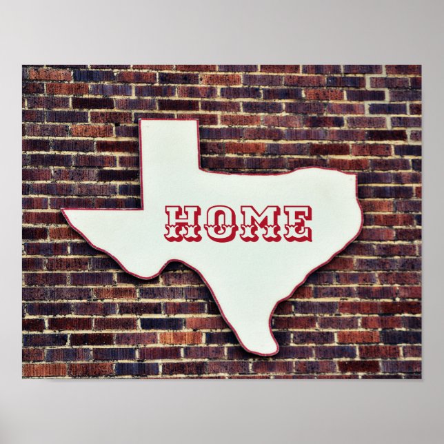 Texas State Shape Home Photographic Art Print (Front)