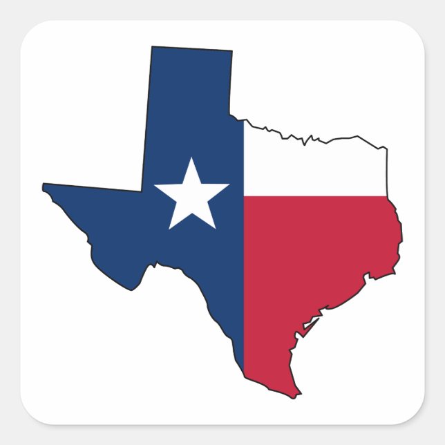 Texas State Square Sticker (Front)