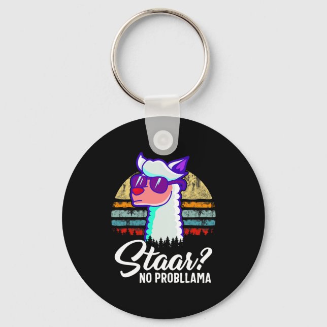Texas State Test Day Llama Alpaca For Students  Key Ring (Front)
