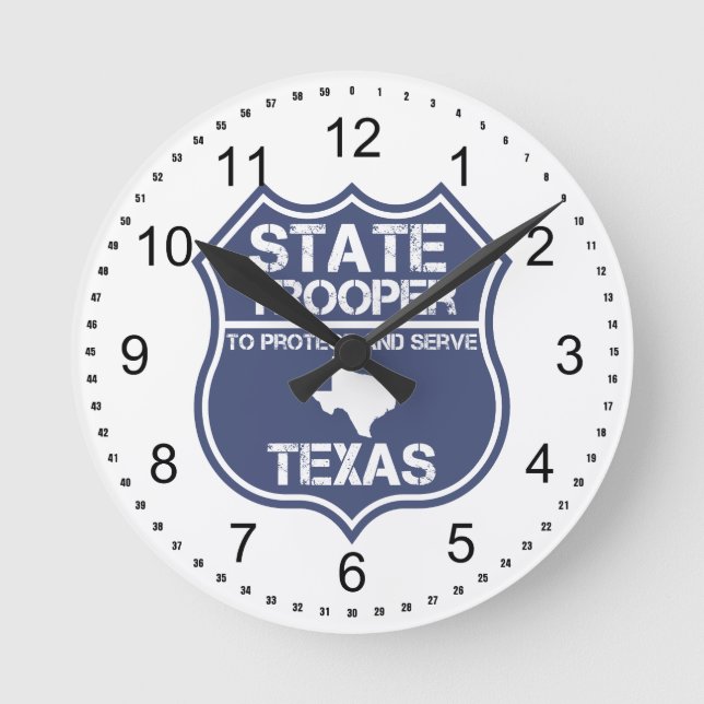 Texas State Trooper To Protect And Serve Round Clock (Front)