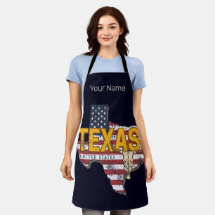 Texas State United States Retro Map Vintage USA Apron