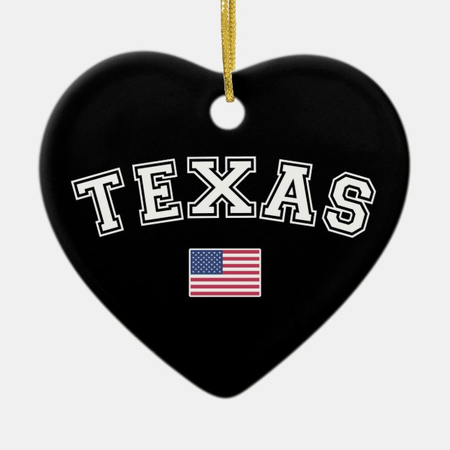 Texas State USA Flag Ceramic Tree Decoration (Front)