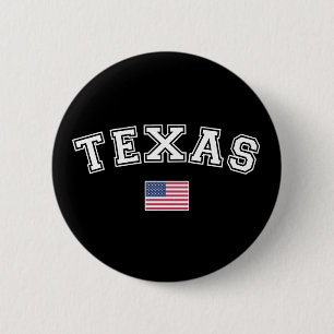 Texas State USA Flag T-Shirt 6 Cm Round Badge