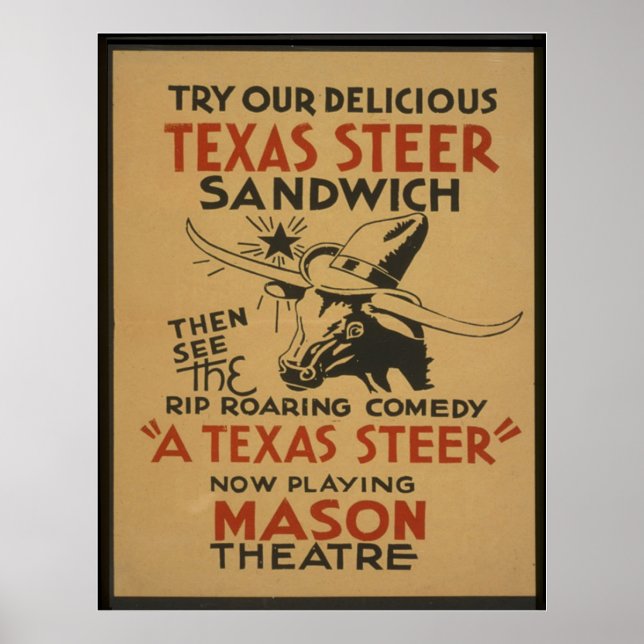 Texas Steer Poster (Front)