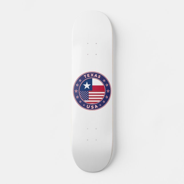 Texas sticker, phone case, tote bag skateboard (Front)