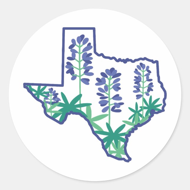 Texas Sticker, Texas State Sticker, Texan, Texas Classic Round Sticker (Front)