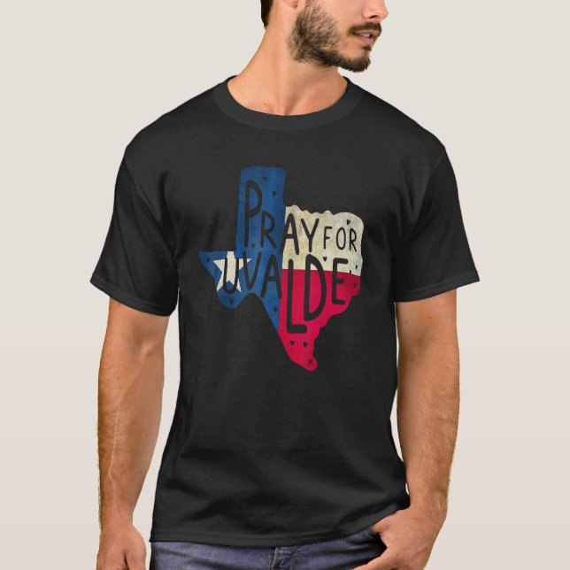 Texas Strong Pray For Texas Flag Map 3 T-Shirt (Front)