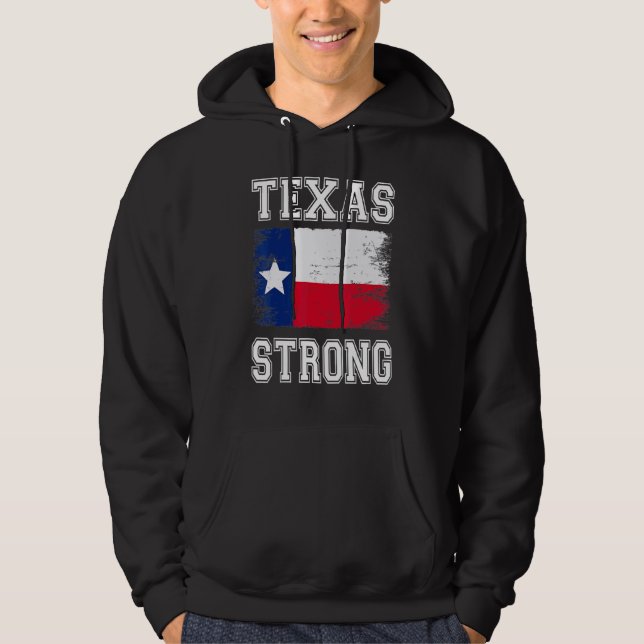 Texas Strong Pray For Texas Flag Map Hoodie (Front)