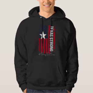 Texas Strong Pray For Texas Flag Map Hoodie