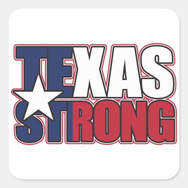Texas-Strong Square Sticker (Front)