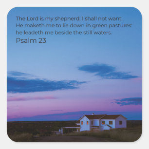 Texas Sunset Faith Sticker – Psalm 23:1-2 Sticker