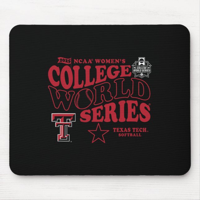 Texas Tech Red Raiders Wcws 2025 Softll Black  Mouse Mat (Front)
