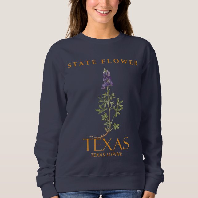 Texas Territory Flower Lupinus texensis Sweatshirt (Front)