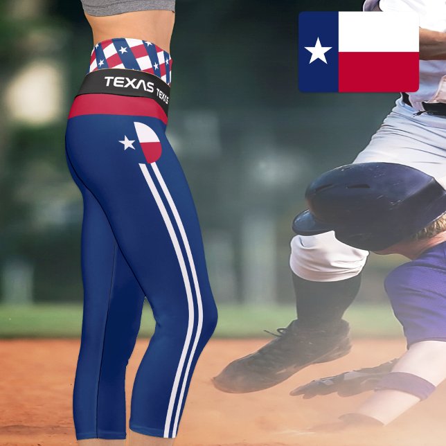 Texas & Texas Flag fashion, Fitness, Sports USA Capri Leggings (Creator Uploaded)