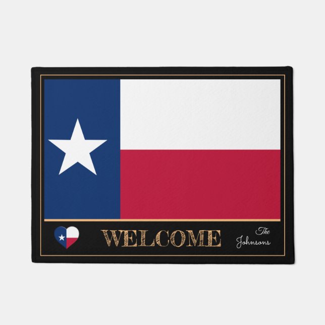 Texas & Texas Flag house mat /sports USA (Front)