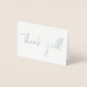 Texas Thank Y'all Cursive Script Foil Card