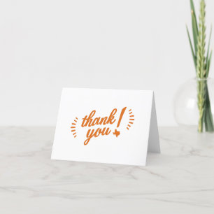 Texas Thank You note card, orange Card