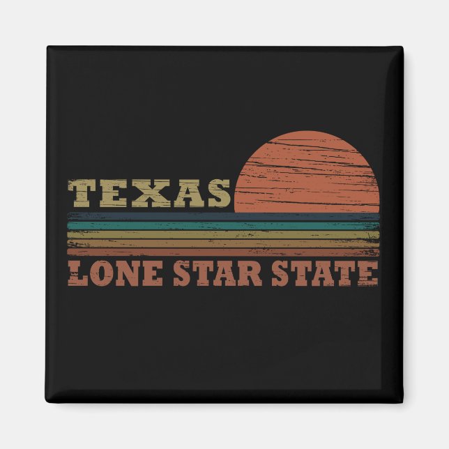 texas the lone star classic sunset style magnet (Front)
